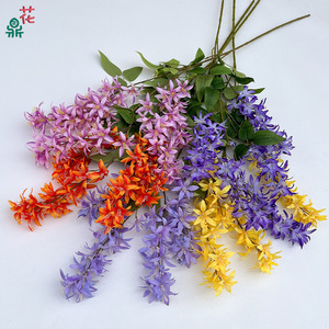 Bouquet de fleurs artificielles de glycine, couleurs mélangées, fleurs en soie, décoration de mariage, fait main, célébration festive - Product Image 2