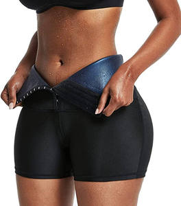 Pantalones Cortos Deportivos de Fitness <span class=keywords><strong>para</strong></span> Mujer, Pantalones Cortos de Sauna <span class=keywords><strong>para</strong></span> Sudar, Cintura con Botones, Moldeadores de Cuerpo - Product Image 3