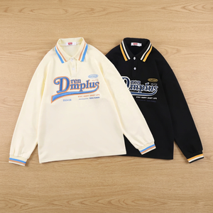 เสื้อโปโลแขนยาวขนาดใหญ่พิเศษแบบสั่งทำพร้อมโลโก้กราฟิกปัก |   เสื้อโปโลสตรีทแวร์ผ้าฝ้ายพรีเมียม |   OEM ODM ห้องปฏิบัติการส่วนตัว - Product Image 1