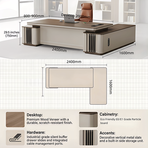 Wholesale Customizable High-End Executive Boss <strong>Desk</strong> <strong>200cm</strong> Large L-Shaped CEO <strong>Desk</strong> Ergonomic Executive Office Table with Cabinet - Product Image 4