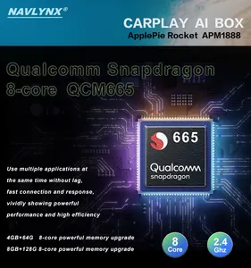 ApplePie Rocket CarPlay AI Box CarPlay sans fil Android Auto <span class=keywords><strong>YouTube</strong></span> 8+128 5G LTE GPS WIFI Chevrolet Peugeot Citroën Chrysler - Product Image 5