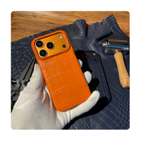 Coque de Téléphone de Luxe Designer pour iPhone 18 17 Pro, Étui en Cuir de Crocodile Véritable Exotique, Magnétique, Antichoc, avec Cadre de Protection pour Appareil Photo