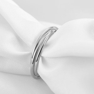 Stainless Steel Three <b>Ring</b> Band 1Mm Unisex Jewelry Geometric Shape Round Design For <b>Couple</b> Or Individual Wear - Product Image 3