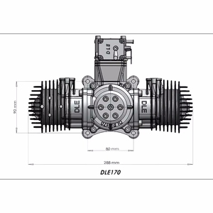 Moteur à essence pour modèle d'aviation DLE170, bicylindre, deux temps, échappement latéral, refroidissement par air naturel, cylindrée 170 cm³, pour drone - Product Image 4