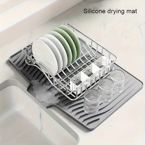 Wholesale Wave Draining <b>Pad</b> <b>Silicone</b> Drying Mat New Non-slip Dish Holder Table Kitchen Placemat Foldable Heat Insulation - Product Image 6