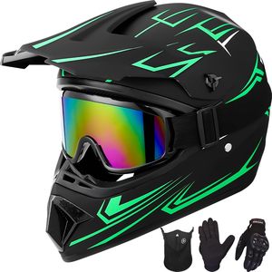 Casque de motocross pour jeunes enfants Casque intégral de moto Dirt Bike tout-terrain VTT <span class=keywords><strong>BMX</strong></span> MX ATV avec (masque de lunettes de gants) - Product Image 4
