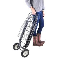Porte-selle coulissant durable et plié JH-Mech pour cheval, chariot à roulettes en métal avec roues