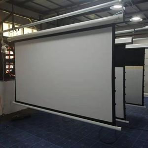 100英寸Home <span class=keywords><strong>Thearter</strong></span> 4k触发器电动投影屏管内部调整片张紧电动投影仪屏幕 - Product Image 2