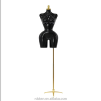Maniquí de Plástico para Vestidos de Tallas Grandes para Mujeres Africanas con Curvas, con Cintura Delgada, Dorado, en Pose de Pie, para Exhibición de Ropa