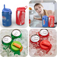 Couvre-boîtes écologiques pour boissons gazeuses, sans BPA, avec pailles, anti-déversement, réutilisables, hermétiques, pour canettes de soda
