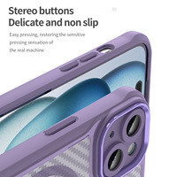 Coque de téléphone magnétique 2-en-1 à couverture intégrale pour iPhone 16 15 14 Pro Max, en fibre de carbone, anti-chute, protection arrière pour iPhone SE4