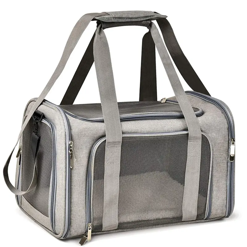 Airline Approved Custom Color Logo Foldable Portable Soft Pet Carrier Dog Cat Travel Bag