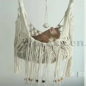 Hamac en coton macramé pour les animaux de compagnie, <span class=keywords><strong>panier</strong></span>, fait à la main, lot de 50 pièces, PH439 - Product Image 1
