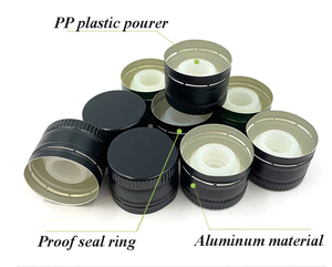 Capsules ROPP en aluminium personnalisées de 18 mm, 28 mm, 38 mm avec doublure en PE/TPE, anti-effraction, pour bouteilles d'huile d'olive et d'alcool, bouchon ROPP - Product Image 1