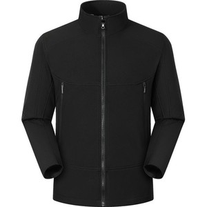 Men's Orange Four-Way Stretch Softshell Jacket With <b>Stand</b> Collar Technical Outdoor Apparel - Product Image 2