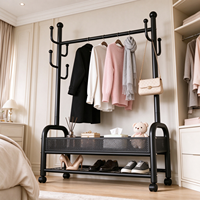 Séchoir à linge moderne et robuste en acier au carbone doublement mobile, de haute qualité, pour salon et balcon, peu encombrant et détachable