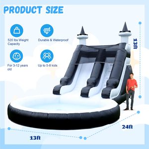Best Seller 24FT Inflatable Water <b>Slide</b> Commercial Grade Heavy Duty PVC For Kids Adults Outdoor Backyard Water Park - Product Image 2