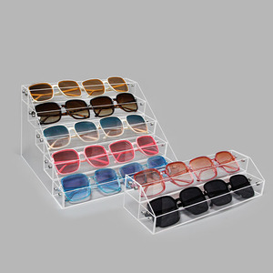 Soporte de exhibición de gafas y gafas de presbicia de acrílico transparente Estante de almacenamiento de gases escalonados con herramientas de instalación Soporte de perfume - Product Image 1