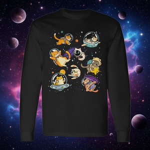 Camiseta de manga larga con diseño de gatos en el espacio Galaxy Cat Astronaut Kitten - Product Image 3