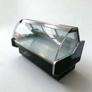 Vitrine réfrigérée multifonctionnelle en verre incurvé pour la vente de charcuterie, de salades et de fromages, fournie par l'usine - Product Image 6