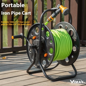 Grande rullo automatico portatile del <span class=keywords><strong>tubo</strong></span> <span class=keywords><strong>per</strong></span> l'autolavaggio che innaffia i fiori lo stoccaggio dell'automobile <span class=keywords><strong>per</strong></span> l'agricoltore famiglie metallo tubi da giardino bobine - Product Image 4