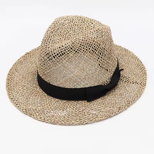 หมวกทรงแบนราบามาคาวบอยหมวกทรงเฟโดร่าสำหรับผู้หญิงหมวกแฟชั่นผ้ายีนส์ผ้าแพรแข็งกระดาษ - Product Image 5