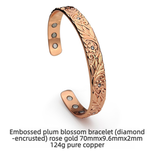 Popolare Bracciale Regolabile in Ottone a Forma di Fiore di Prugna, Impreziosito da Diamanti - Product Image 5