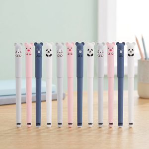 STELLAR PATH Stylo Gel Effaçable en Plastique Bleu Cristal à Pointe Fine 0,5 mm, Modèle Ours de Dessin Animé, Facile à Tenir, Idéal pour l'École et le Bureau - Product Image 2