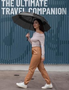 Parapluie de voyage coupe-vent LK_<span class=keywords><strong>HW</strong></span> - Pliage automatique compact, résiste aux vents de 85 mph, diamètre ouvert de 106 mm, protection contre la pluie et le soleil - Product Image 4