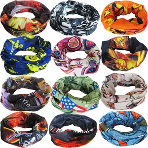 Custom Printing Logo Bandana Neck Gaiter Buffs Face Polyester Seamless Bandana Women Band Head Scarf Mask Tubular Bandana