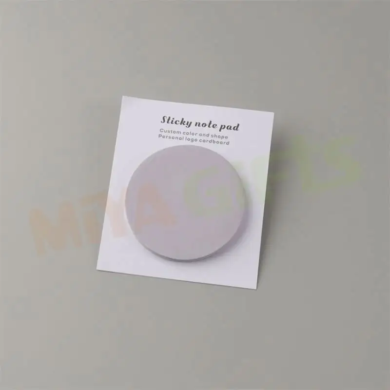 Logo personalizzato tinta unita carta rotonda nota adesiva cerchio adesivo smooth memo pad