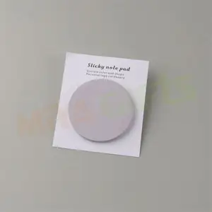 custom logo solid color round paper sticky note adhesive circle smooth memo pad