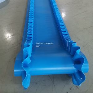 Yeni mavi PU yanak Cleated konveyör bant | Gıda sınıfı yırtılmaya dayanıklı yağ dayanıklı kemer granüller fasulye baharat tozu için - Product Image 2