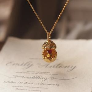 Винтажное Модное Элегантное маленькое ожерелье с подвеской, открываемое пасхальное яйцо, любовь, циркон, Высокая цветная цепочка, модная Геометрическая цепочка - Product Image 3