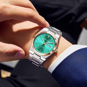 Njc Đồng hồ thạch anh Nam bằng thép không gỉ sang trọng mới đồng hồ reloj nam chống nước phong cách thời trang dạ quang - Product Image 6