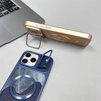 Casing Ponsel Anti Benturan dengan Bingkai Kamera Magnetik, Lapisan Cat Metalik Mewah untuk Apple iPhone 18 Pro Max/17 Air/16 E/15 Plus