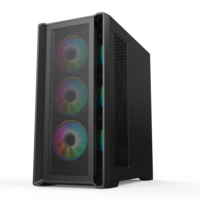 Usine Oem Odm PC Cabinet Desktop Computer Case Tower Fenêtre en verre trempé Niveau d'entrée Atx Gaming Gamer Pc Computer Cases