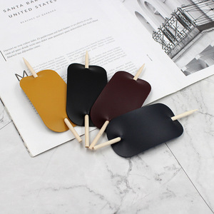 En stock, elegantes pasadores de pelo retro de cuero PU, estilo coreano, sencillos y modernos, ideales para el cabello largo, perfectos para el día a día. - Product Image 2