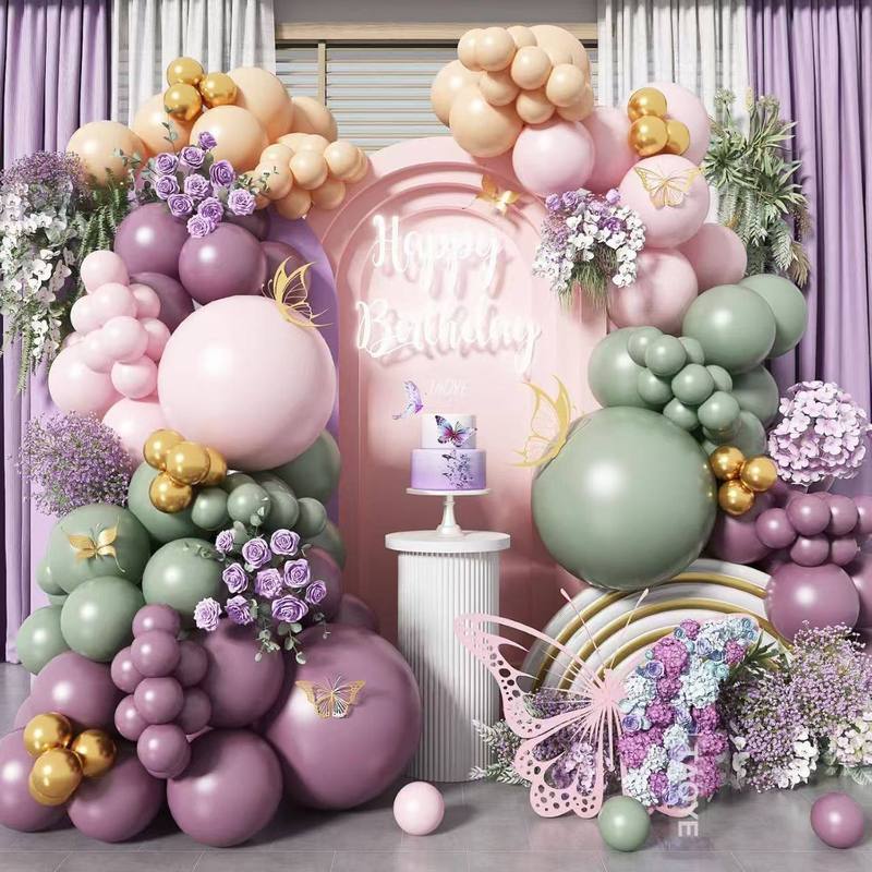 Purple Pink Balloon Arch Kit Birthday