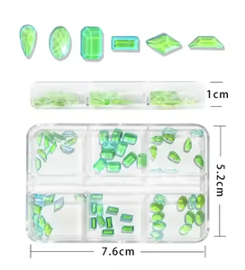 6 Griglie di Lusso con Diamanti Lucidi Misti a Fondo Piatto, Charms per <span class=keywords><strong>Unghie</strong></span> Colorati in Plastica 3D, Strass Non Tossici per Nail Art Fai <span class=keywords><strong>da</strong></span> Te a Lunga Durata - Product Image 2