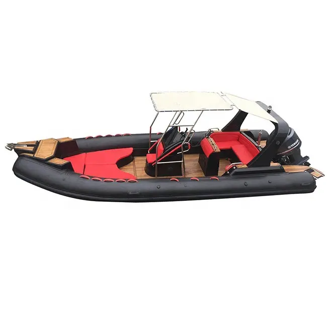 CE Certified Fiberglass Double Hull Hypalon Luxury RIB 760 Boats For Family Fun