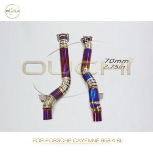 Tubo delantero de titanio OUCHI para Porsche Cayenne 958 4.8L tubos resonantes Porsche escape Auto performances partes - Product Image 3