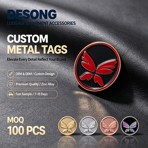 Etiqueta Metálica de Aleación de Zinc Cepillada para Chaquetas y Abrigos, Personalizada y al por Mayor para Accesorios de Bolsos y Suministros, con Muestra Gratuita - Product Image 1