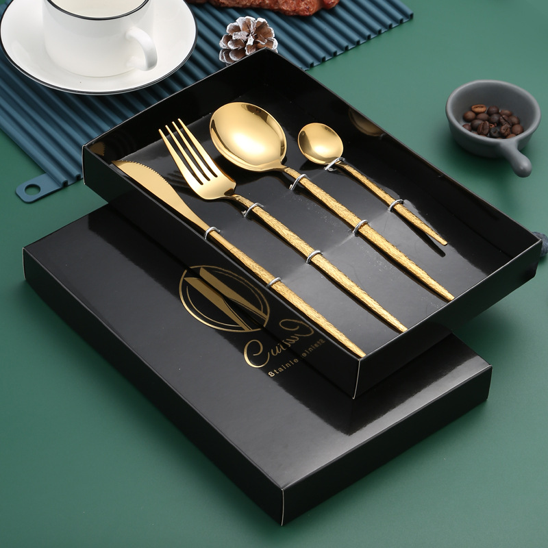 Stone-patterned Portuguese gift box four-piece set [Gold]