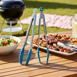 Penjepit Dapur Anti Lengket 12-Inci dengan Gagang Stainless Steel Tahan Panas dan Ujung Silikon Food Grade untuk BBQ dan Menyajikan Salad - Product Image 1