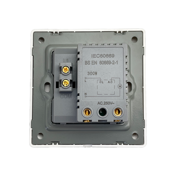 UK Standard One Gang Speed Dimmer Switch 10 Years Warranty Hotel Design Switch Socket Wall Electric Light Wall Switch
