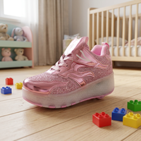 Chaussures LED de haute qualité en gros pour filles, OEM, chaussures à roulettes pour enfants à deux roues avec lumière