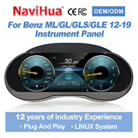 NaviHua 12,3 Zoll Digitales Instrumentencluster Armaturenbrett Tachometer Panel Linux Plug-and-Play für ML GL GLE GLS 2012-2019