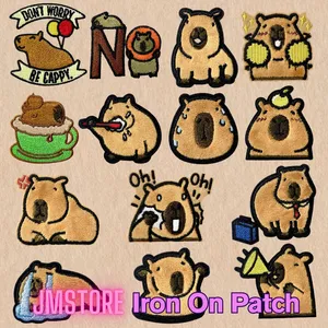 Adesivi Termoadesivi Ricamati con Simpatici Capibara Cartoon <span class=keywords><strong>per</strong></span> Felpe, Cappelli e Borse - Product Image 1