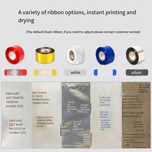 Machine manuelle d'impression d'étiquettes pour sacs en plastique et cartes en papier, avec impression de date d'expiration et de numéro de lot pour le codage des produits - Product Image 5